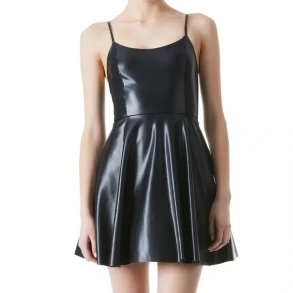 Alice + Olivia | Dresses | Alice And Olivia Rome Vegan Leather Cami Mini  Dress Size 2 | Poshmark